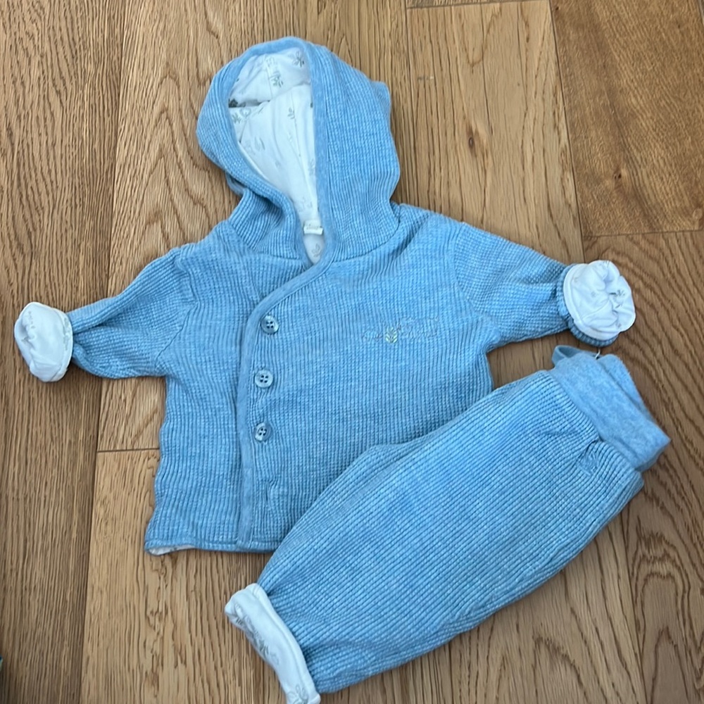 Babycottons waffle suit - safari  6 months